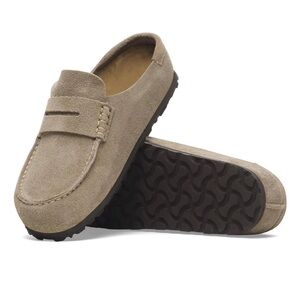 Birkenstock Boston Taupe Suede Wrapped Naples, 38N, 7-7.5 US, Brand New With Box